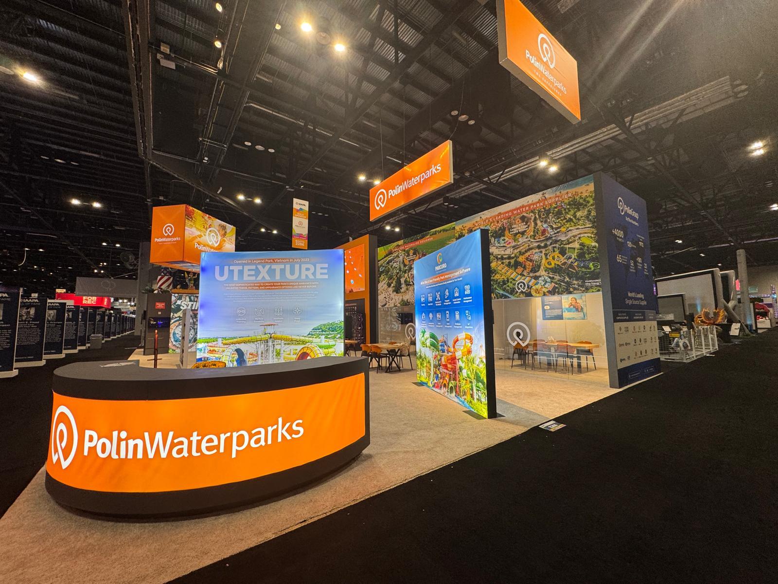 Polin Waterparks trade show booth at IAAPA Expo